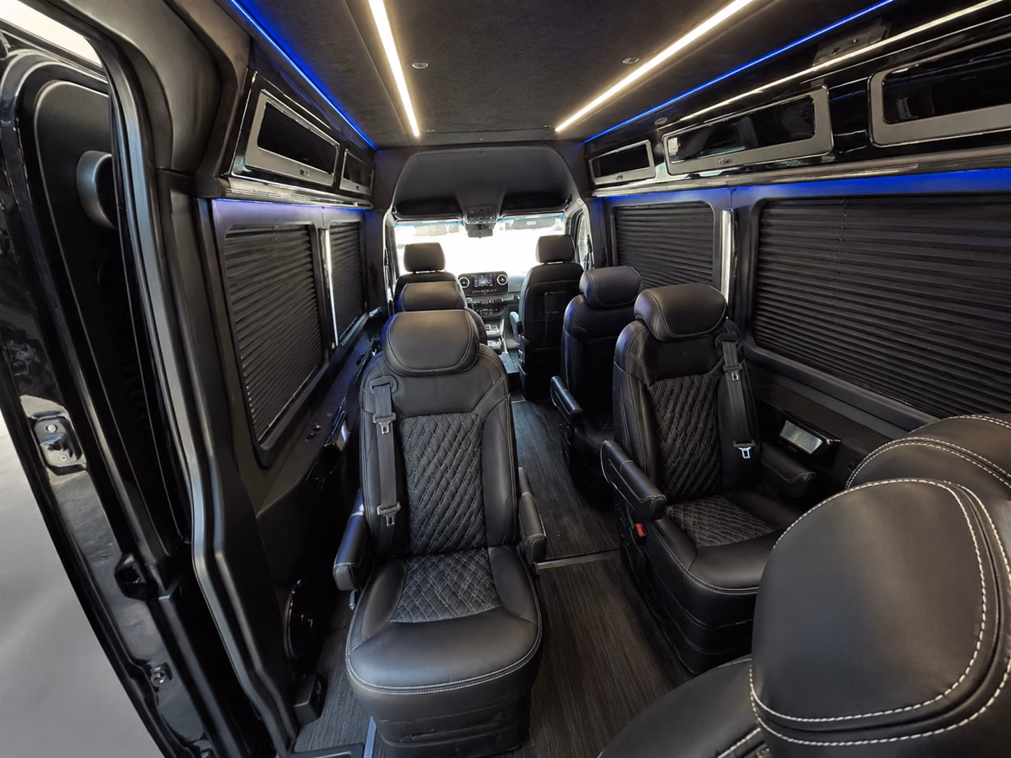 bridal party sprinter vans and minibuses for getting ready logistics